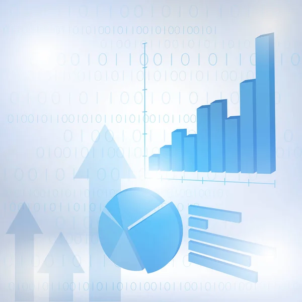 Abstrakta finansiella diagram med uptrend linje Graf — Stock vektor