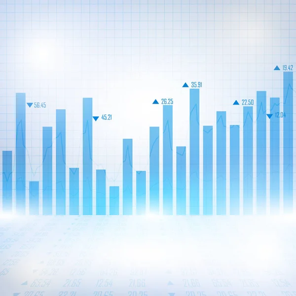 Abstrakta finansiella diagram med uptrend linje Graf — Stock vektor