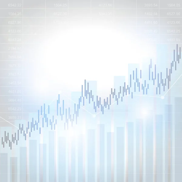 Abstrakta finansiella diagram med uptrend linje Graf — Stock vektor