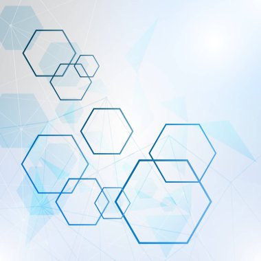 Bağlantılı çizgi ve noktalar ile geometrik arka plan