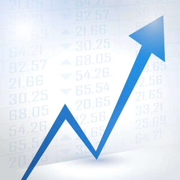 Abstrakta finansiella diagram med uptrend linje Graf — Stock vektor