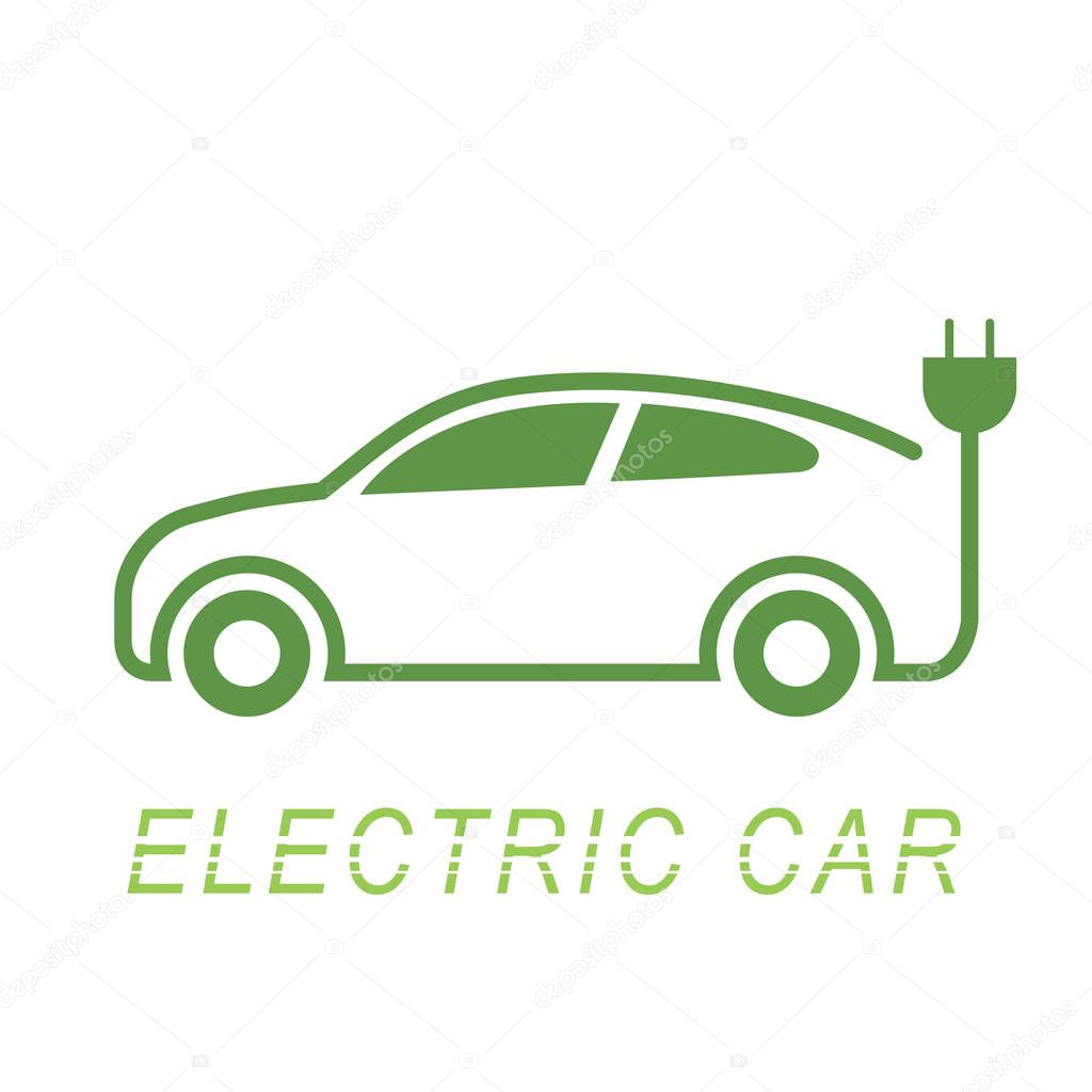 Electric car and Electrical charging station symbol icon, Vector illustration