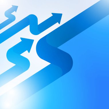 Soyut mavi ok işareti büyüme için teknolojik altyapı