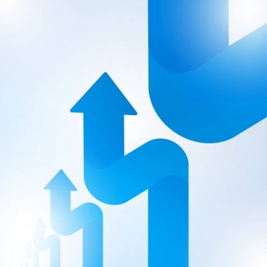 Soyut mavi ok işareti büyüme için teknolojik altyapı