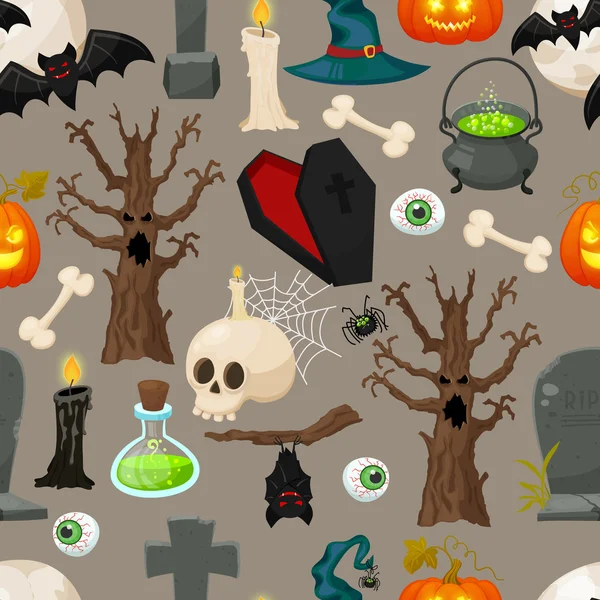 Halloween płynny wzór. ilustracja wektora — Wektor stockowy