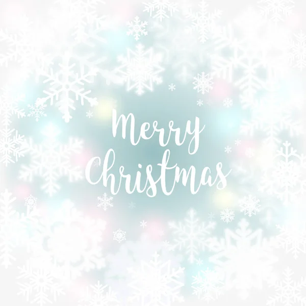Καλά Χριστούγεννα μήνυμα και ανοιχτό φόντο με νιφάδες χιονιού. Vector εικονογράφηση eps 10. — Διανυσματικό Αρχείο