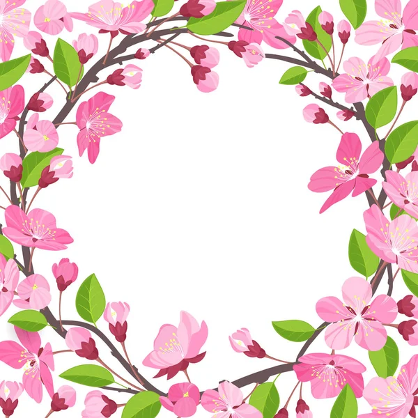Mooie, prachtige Shabby Chick Cherry blossom achtergrond. — Stockvector