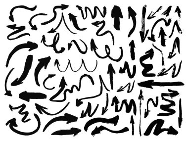 elle çizilmiş okları izole ayarla, illüstrasyon vektör