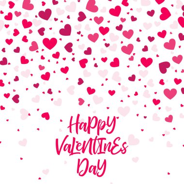 Kalp konfeti ile bir renkli arka plan vektör çizim