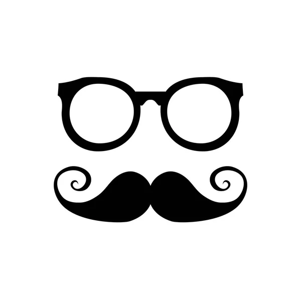 Icono de bigote y gafas . — Archivo Imágenes Vectoriales