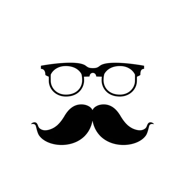 Ikonen mustasch och glasögon. — Stock vektor
