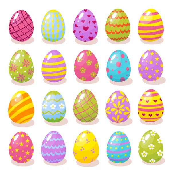 Conjunto de cor ovos de Páscoa — Vetor de Stock