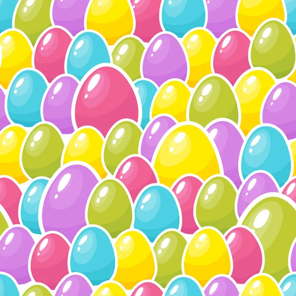 Páscoa fundo ovos coloridos. Padrão sem costura. Ilustração vetorial — Vetor de Stock