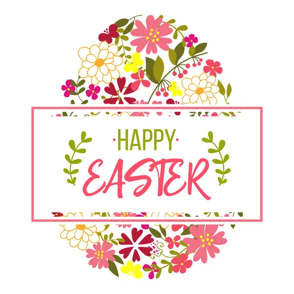 Œuf de Pâques décoré avec différents motifs d'éléments floraux. Illustration vectorielle . — Image vectorielle