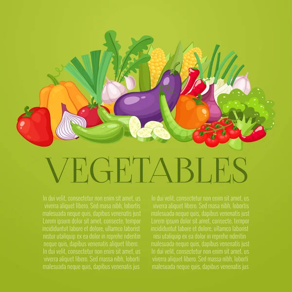 Овочі вид зверху рамка. Дизайн меню фермерів на ринку. Плакат з органічної їжі. Вінтажна рука намальована ескіз Векторні ілюстрації . — стоковий вектор