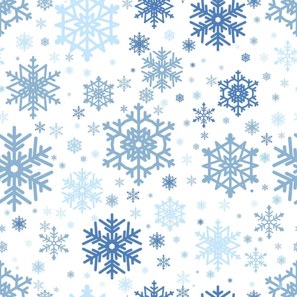 Sneeuwvlok kerst en nieuwjaar naadloze patroon vector illustratie — Stockvector