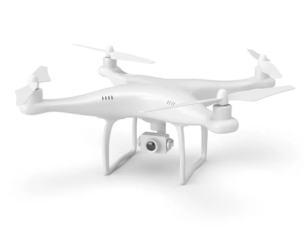 Beyaz dron üzerine beyaz izole