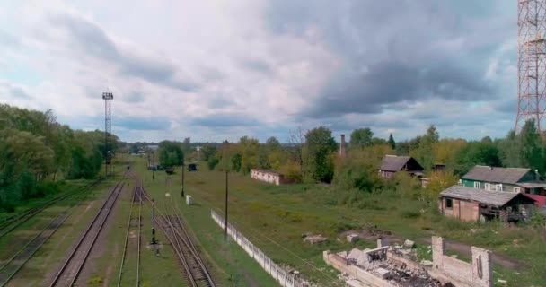 Steam locomotive railway aerial 20198241358217 cc — Stock Video