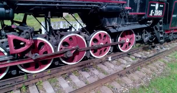 Locomotiva a vapor aérea ferroviária 201982413504110 cc 1 — Vídeo de Stock
