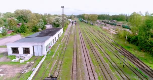 Parní lokomotiva železniční anténa 201982413562514 cm — Stock video