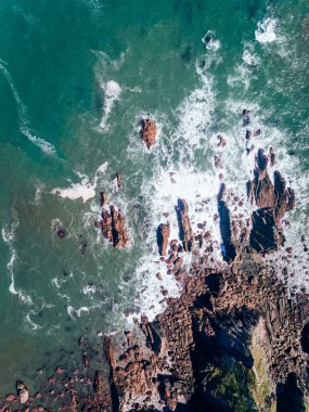 Asturias kayalıklardan havadan görünümü