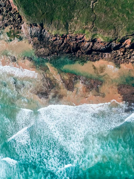 Aerial view of a rocky beach Stock Photo