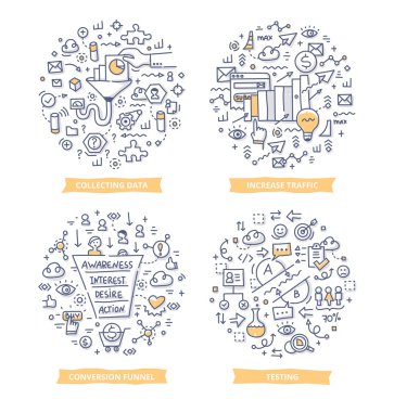 Dönüşüm oranı optimizasyon Doodle çizimler