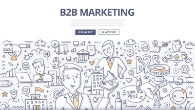 B2b pazarlama Doodle kavramı