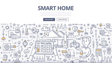 Akıllı ev Doodle kavramı