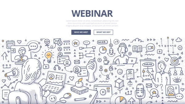 Webinar Doodle Concept — Stockvector