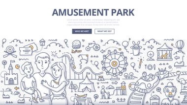 Eğlence Parkı Doodle kavramı