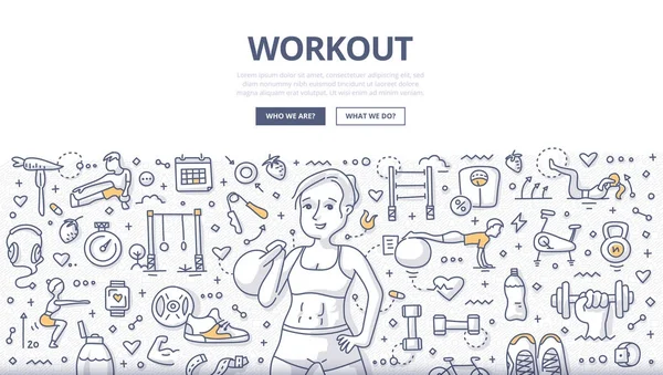Workout Doodle — стоковый вектор