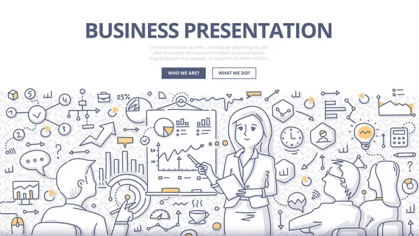 Business Presentation Doodle Concept — Stock Vector