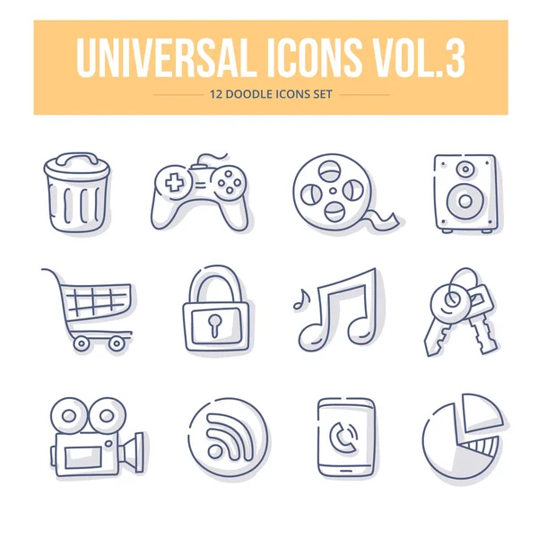 Iconos universales de Doodle vol.3 — Archivo Imágenes Vectoriales