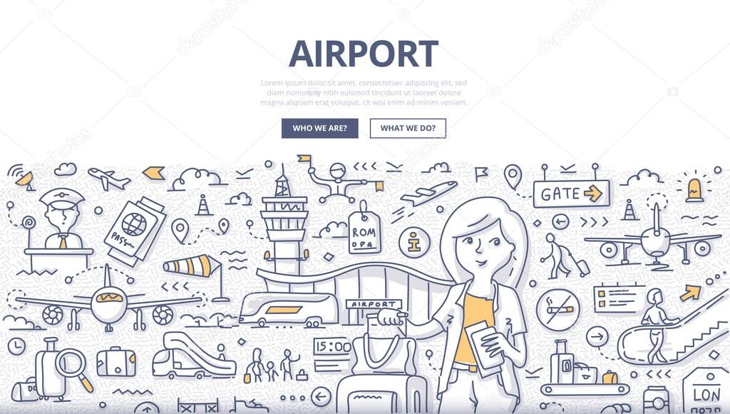 Airport Doodle Concept
