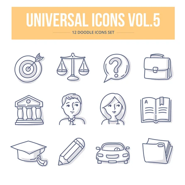 Iconos universales de Doodle vol.5 — Archivo Imágenes Vectoriales