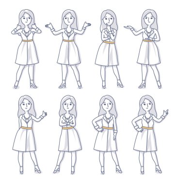 Genç kadın tribünde farklı pozlar