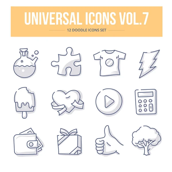 Iconos universales de Doodle vol.7 — Archivo Imágenes Vectoriales