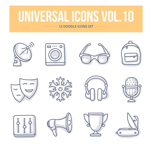 Universal Doodle Iconos vol.10 — Archivo Imágenes Vectoriales