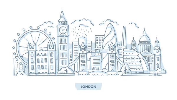 Ciudad de Londres Paisaje urbano — Vector de stock