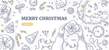 Mutlu Noeller Mutlu yıllar Doodle konsepti