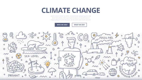 Begreppet Klimatförändringar Och Global Uppvärmning Man Som Håller Ett Plakat — Stock vektor