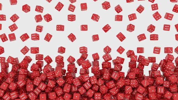 Reds dice falling — Stock Photo, Image