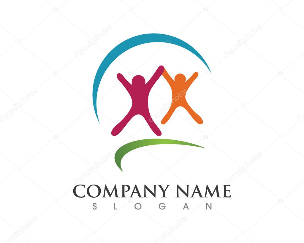 Adoption and community care Logo template vector icon