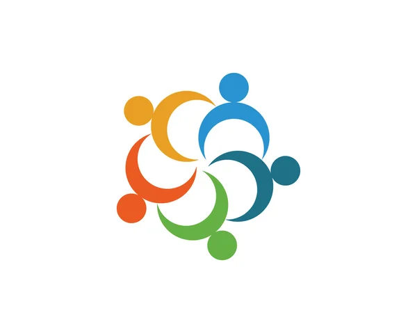 Community logo team arbeit menschen — Stockvektor
