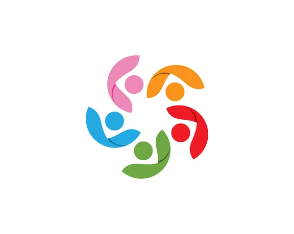 Wspólnotowe logo zespołu pracy osób — Wektor stockowy