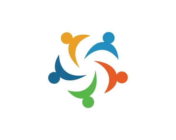 Communautaire logo team werk mensen — Stockvector