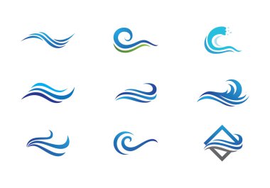 Su dalgası logo şablonu