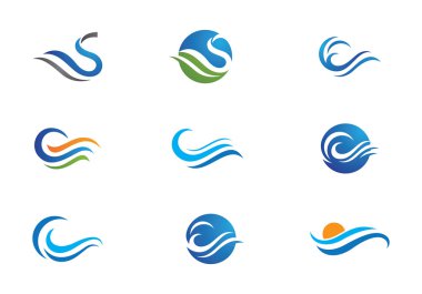 Su dalgası logo şablonu