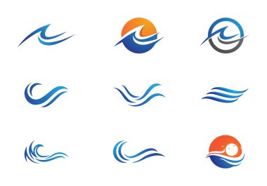 Su dalgası logo şablonu